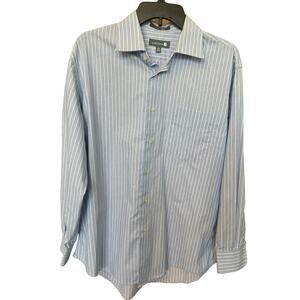 New ~ NORDSTROM ~ Tailored Fit Non Iron Stripped Dress Shirt Size 16.5 / 32-33